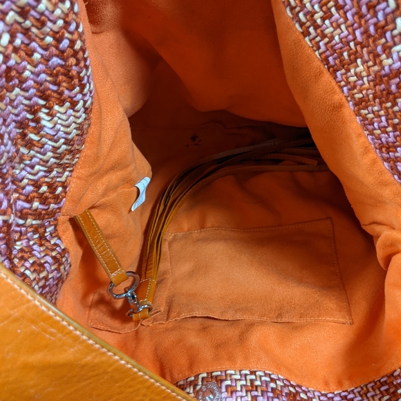 Jana Feifer Orange Pink Tweed Hobo Shoulder Bag - Picture 9 of 12